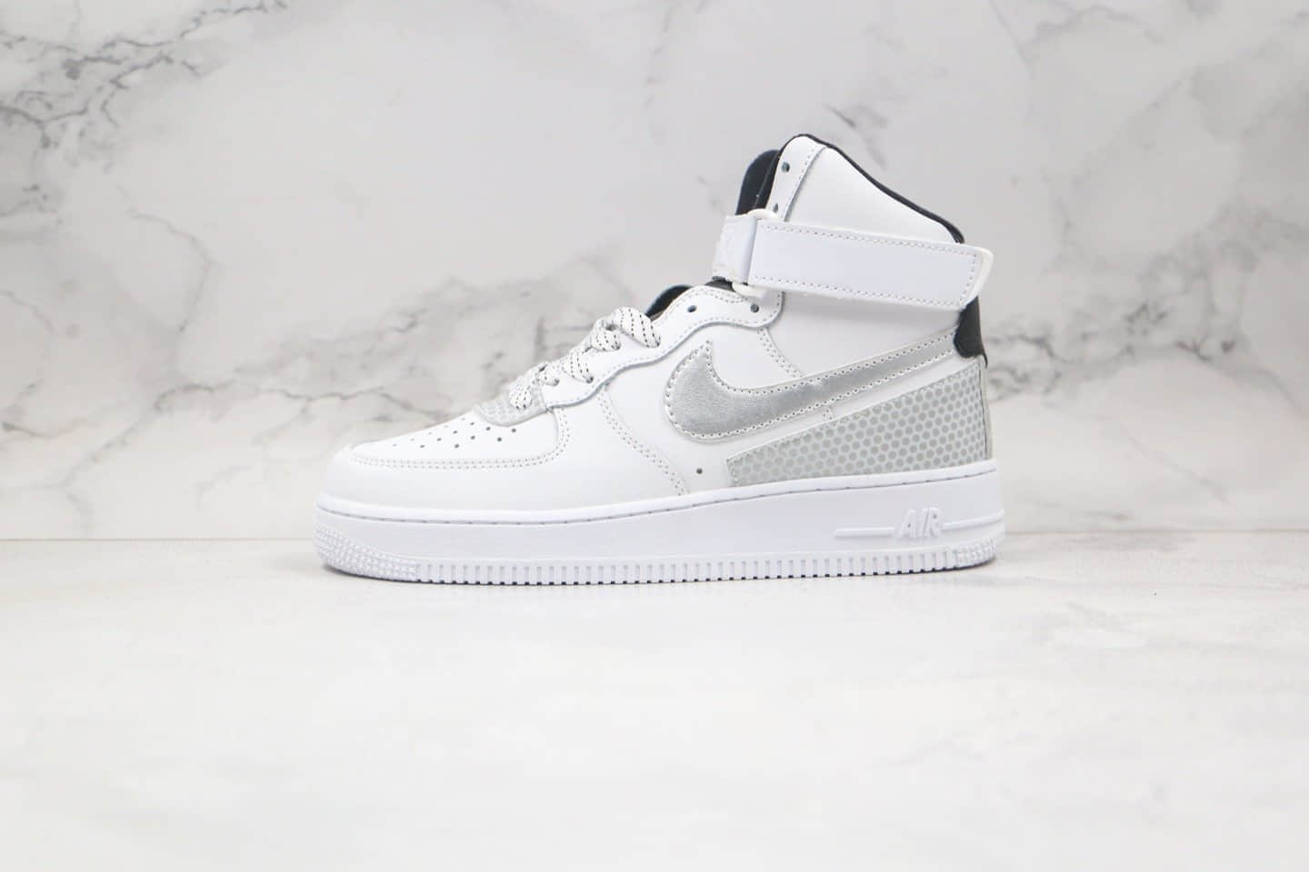 耐克NIKE AIR FORCE1HIGH PACK纯原版本高帮空军一号白银黑色板鞋内置全掌Sole气垫 货号：CT2306-101
