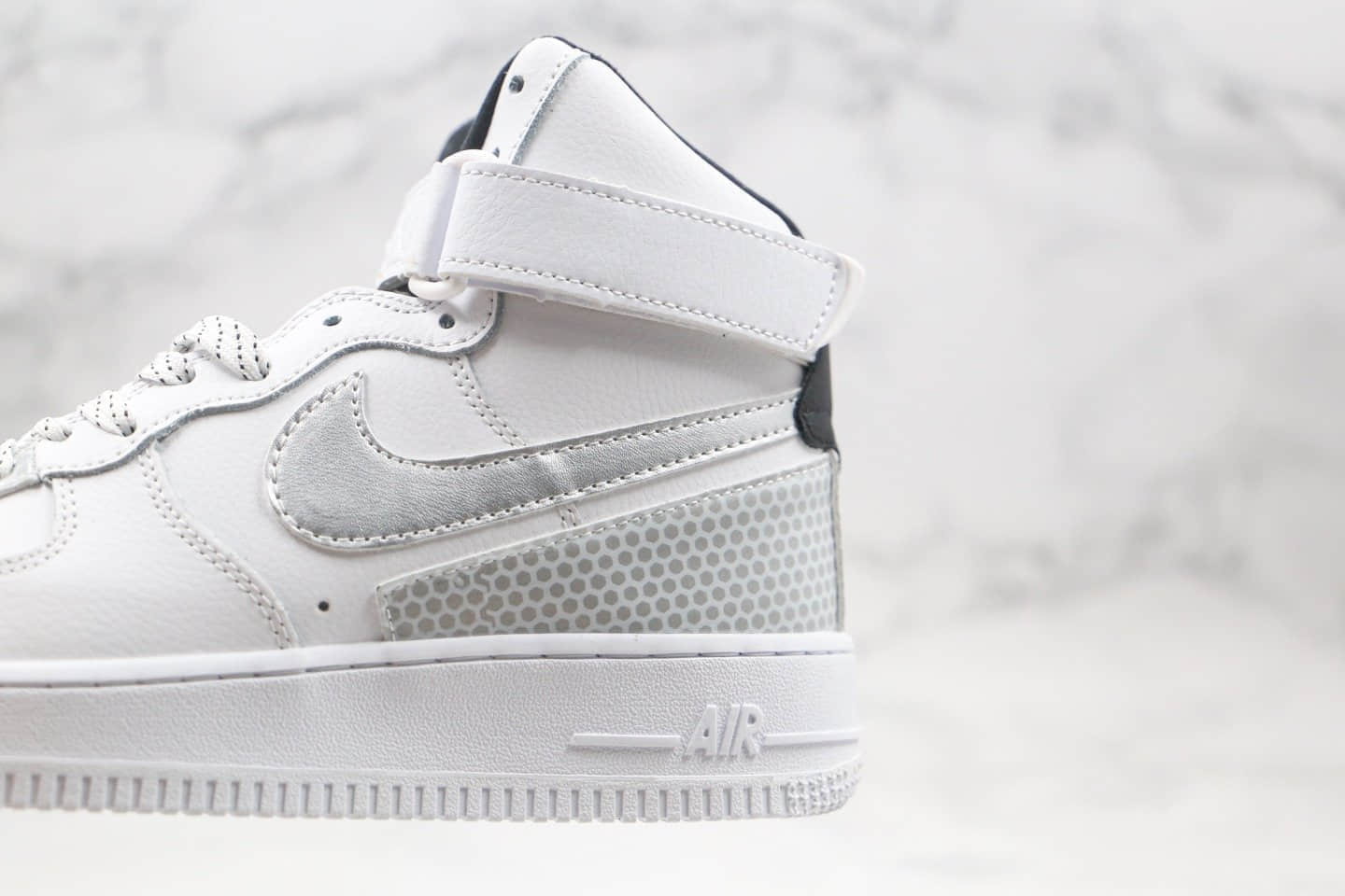 耐克NIKE AIR FORCE1HIGH PACK纯原版本高帮空军一号白银黑色板鞋内置全掌Sole气垫 货号：CT2306-101