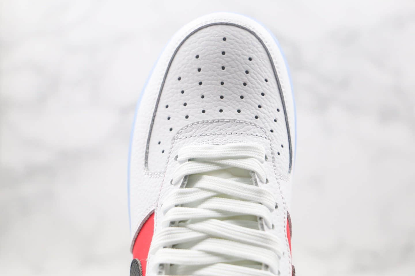 耐克Nike Air Force 1 Low纯原版本低帮空军一号水晶底白蓝红色原楦头纸板打造 货号：CT2295-110