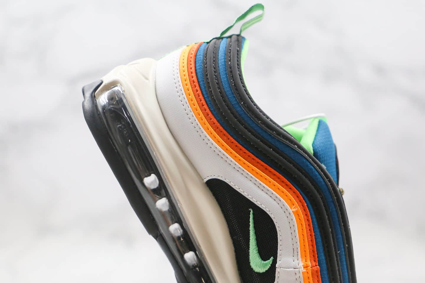 耐克Nike Air Max 97纯原版本子弹头Max97气垫鞋白橙蓝色原盒原标原档案数据开发 货号：CZ7868-300