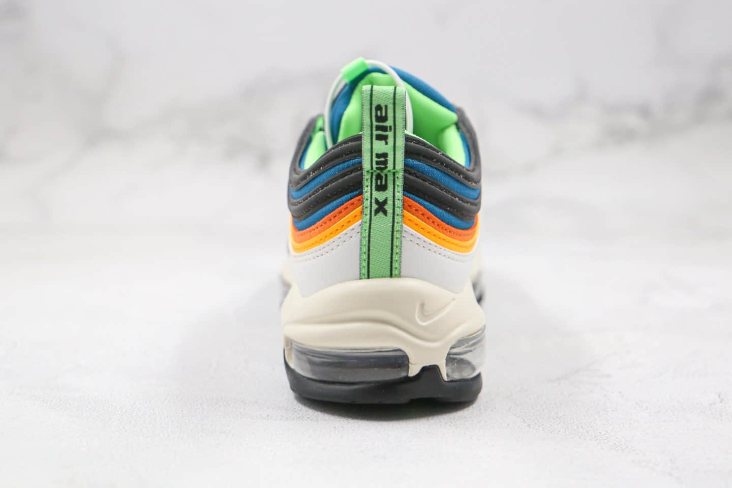 耐克Nike Air Max 97纯原版本子弹头Max97气垫鞋白橙蓝色原盒原标原档案数据开发 货号：CZ7868-300
