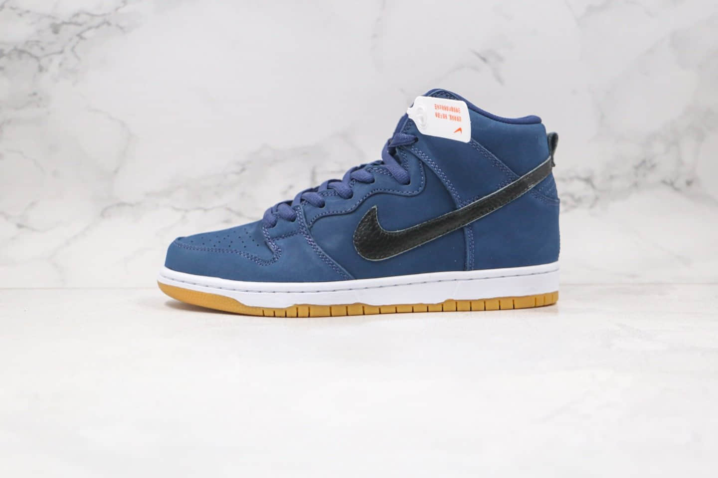 耐克Nike SB Dunk High Navy Black-Gum纯原版本高帮SB DUNK暗夜蓝黑色生胶板鞋原楦头纸板打造 货号：CI2692-401