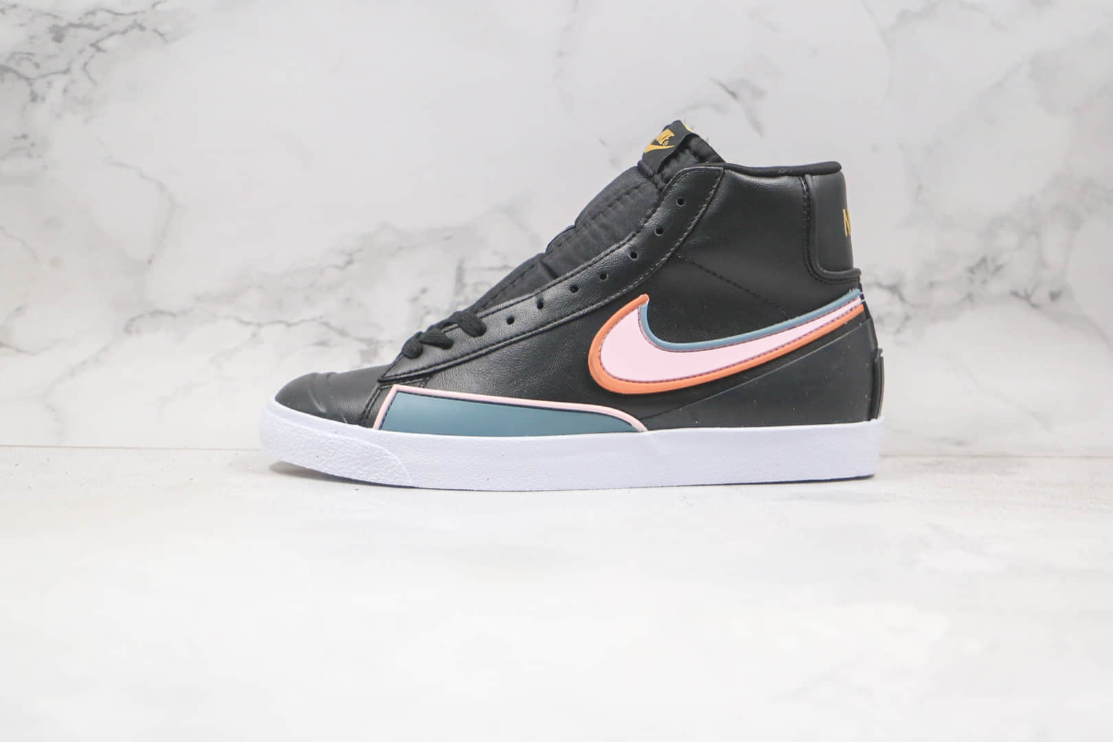 耐克Nike Blazer Mid 77 Infinite Rubberized Black纯原版本中帮开拓者黑粉女孩硫化板鞋原楦头纸板打造 货号：DC1746-001