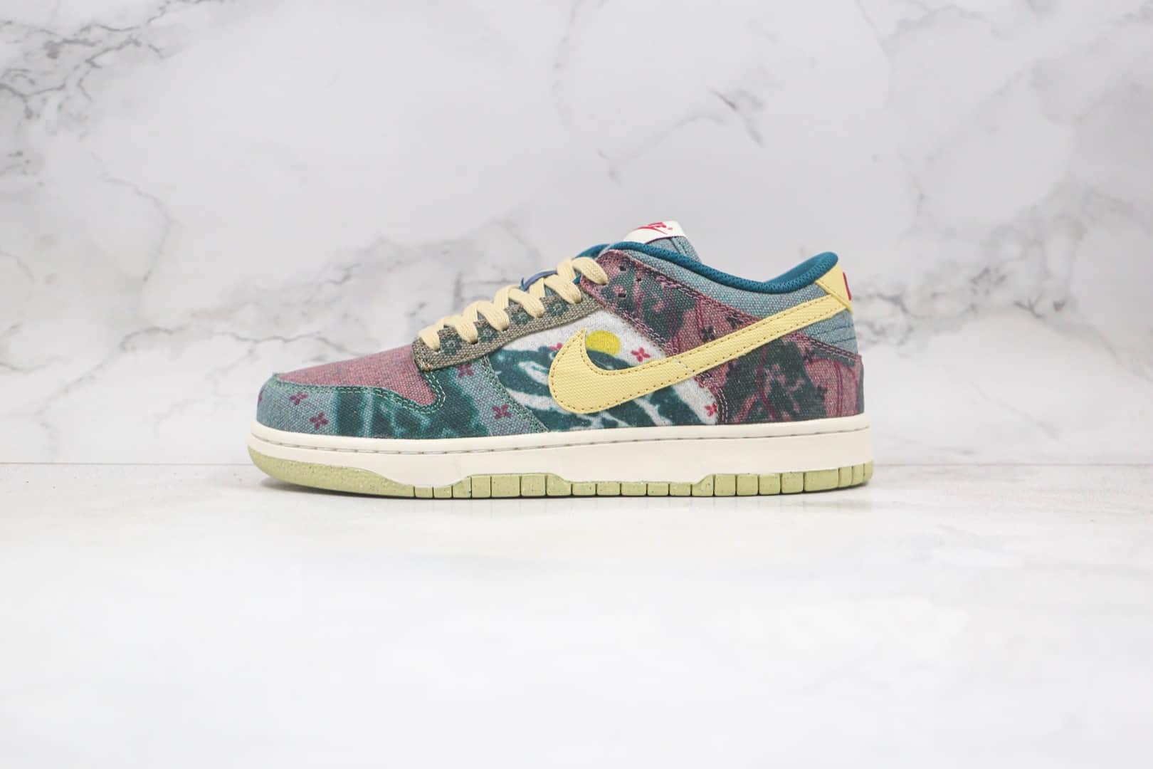 耐克Nike SB Dunk Low Lemon Wash纯原版本低帮SB DUNK扎染印花拼色水洗丹宁板鞋原档案数据开发原盒原标 货号：CZ9747-900