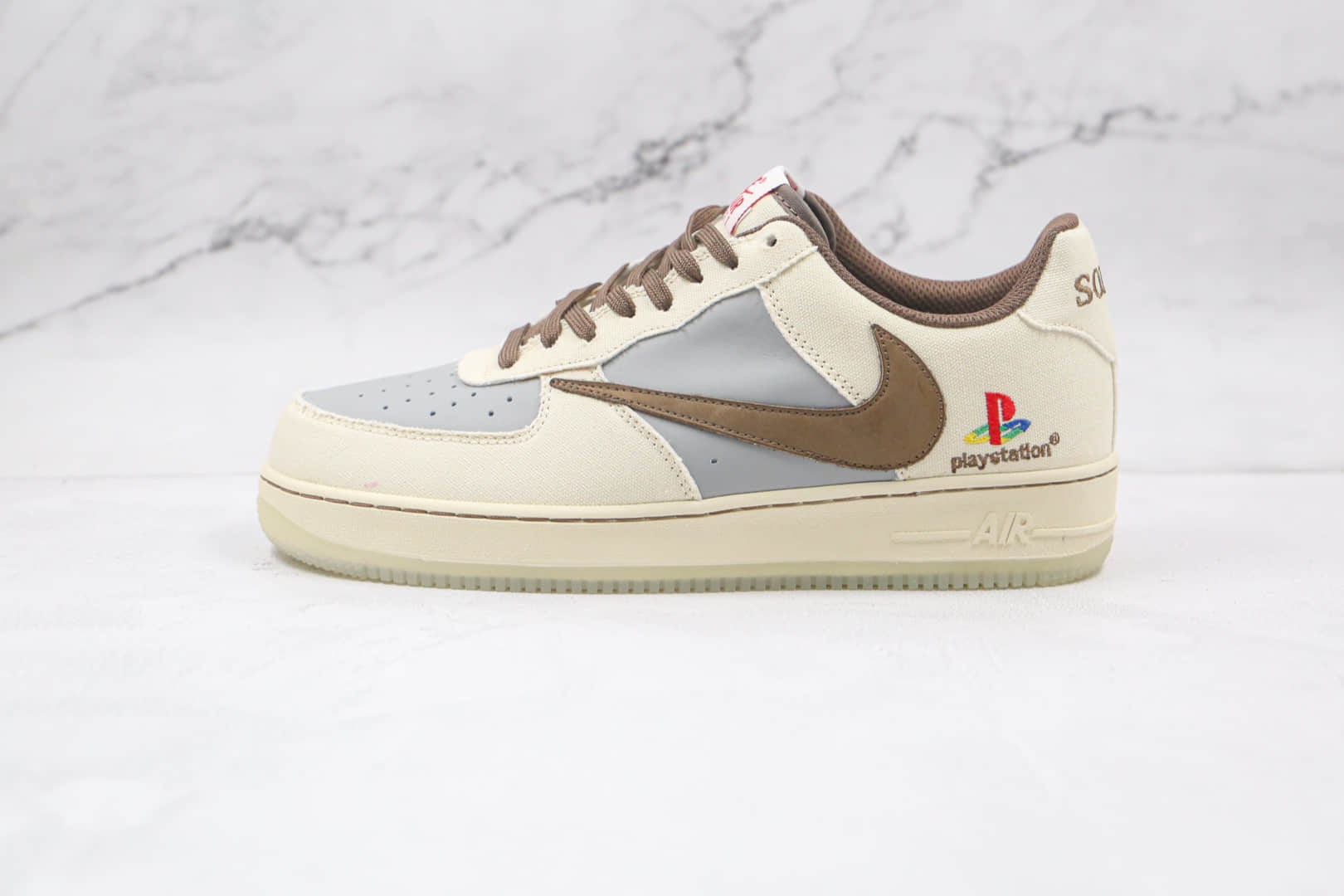 耐克Nike Air Force 1 x Travis Scott x Playstation纯原版本三方联名款低帮空军一号倒钩板鞋内置全掌Sole气垫 货号：BQ5826-208