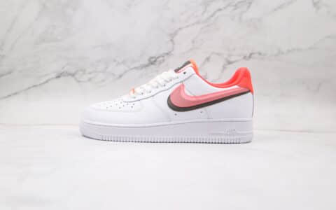 耐克Nike Air Force 1 07 GS WhiteRed Black纯原版本低帮空军一号白黑红双钩皮面板鞋内置全掌Sole气垫 货号：CW1574-101