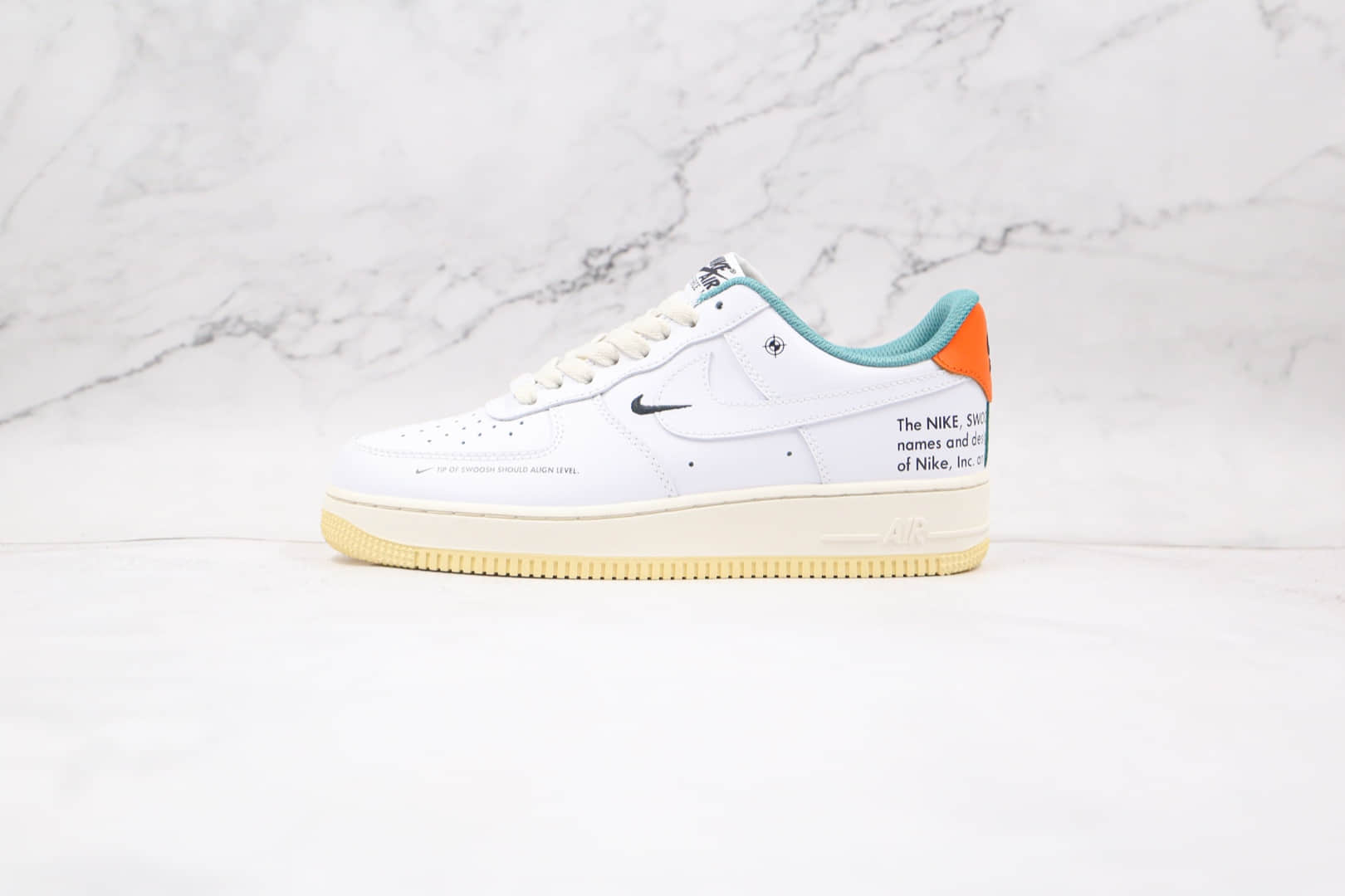耐克Nike Air Force 1 LOW纯原版本低帮空军一号白绿橙板鞋内置气垫 货号：DM0970-111
