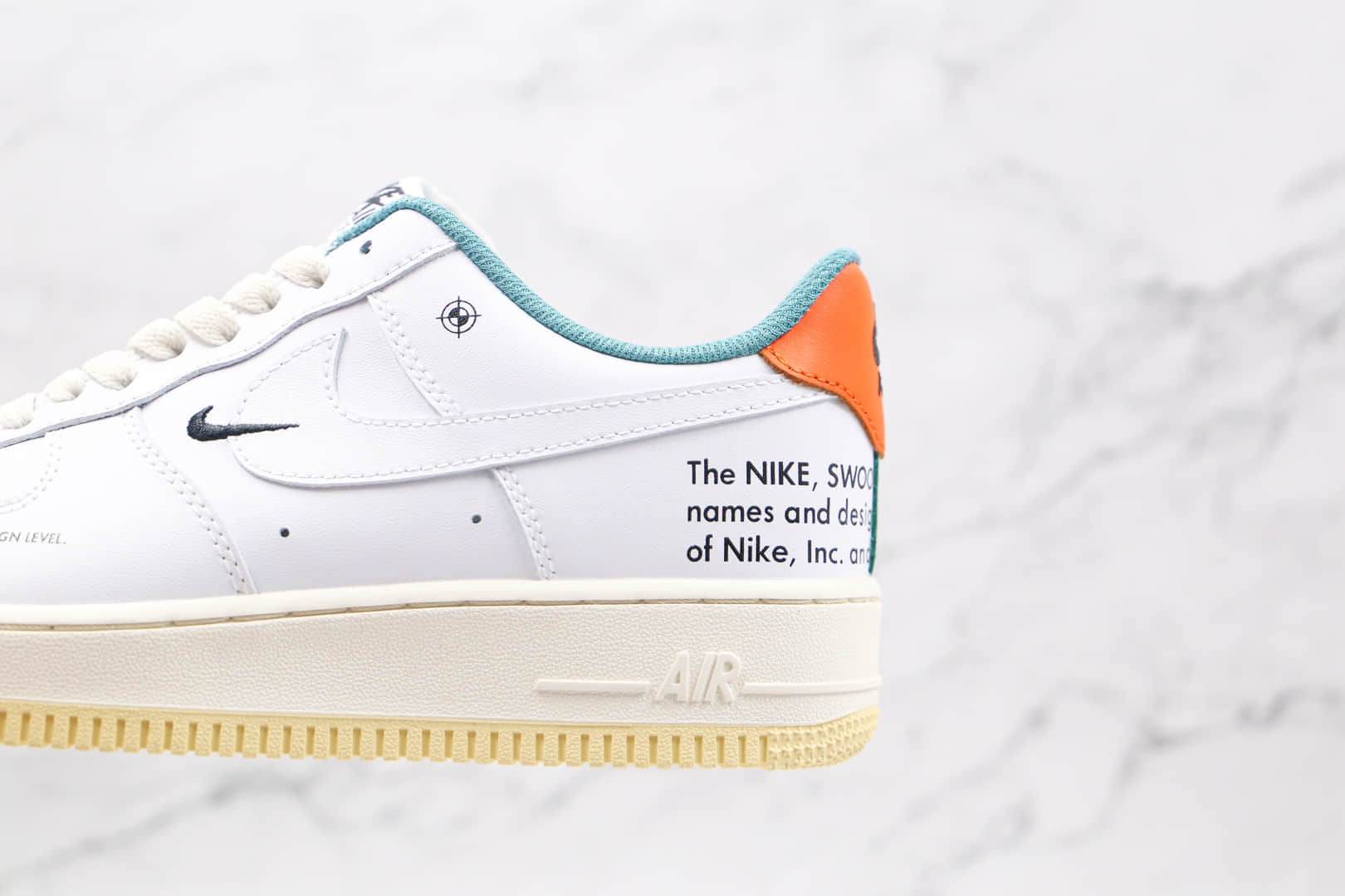 耐克Nike Air Force 1 LOW纯原版本低帮空军一号白绿橙板鞋内置气垫 货号：DM0970-111