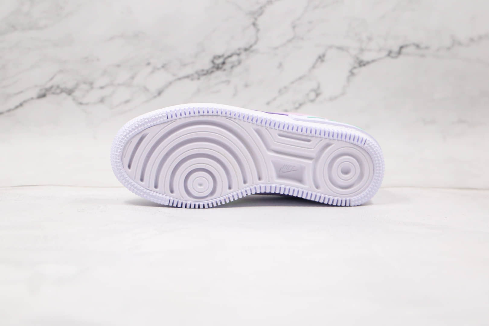 耐克Nike WMNS Air Force 1 Shadow纯原版本低帮空军一号马卡龙双勾白紫粉绿板鞋原盒原标 货号：CU8591-103