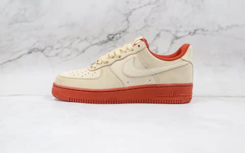 耐克Nike AIR FMRCE 1纯原版本低帮空军一号酒红米白色板鞋内置气垫原盒原标 货号：AA1391-111