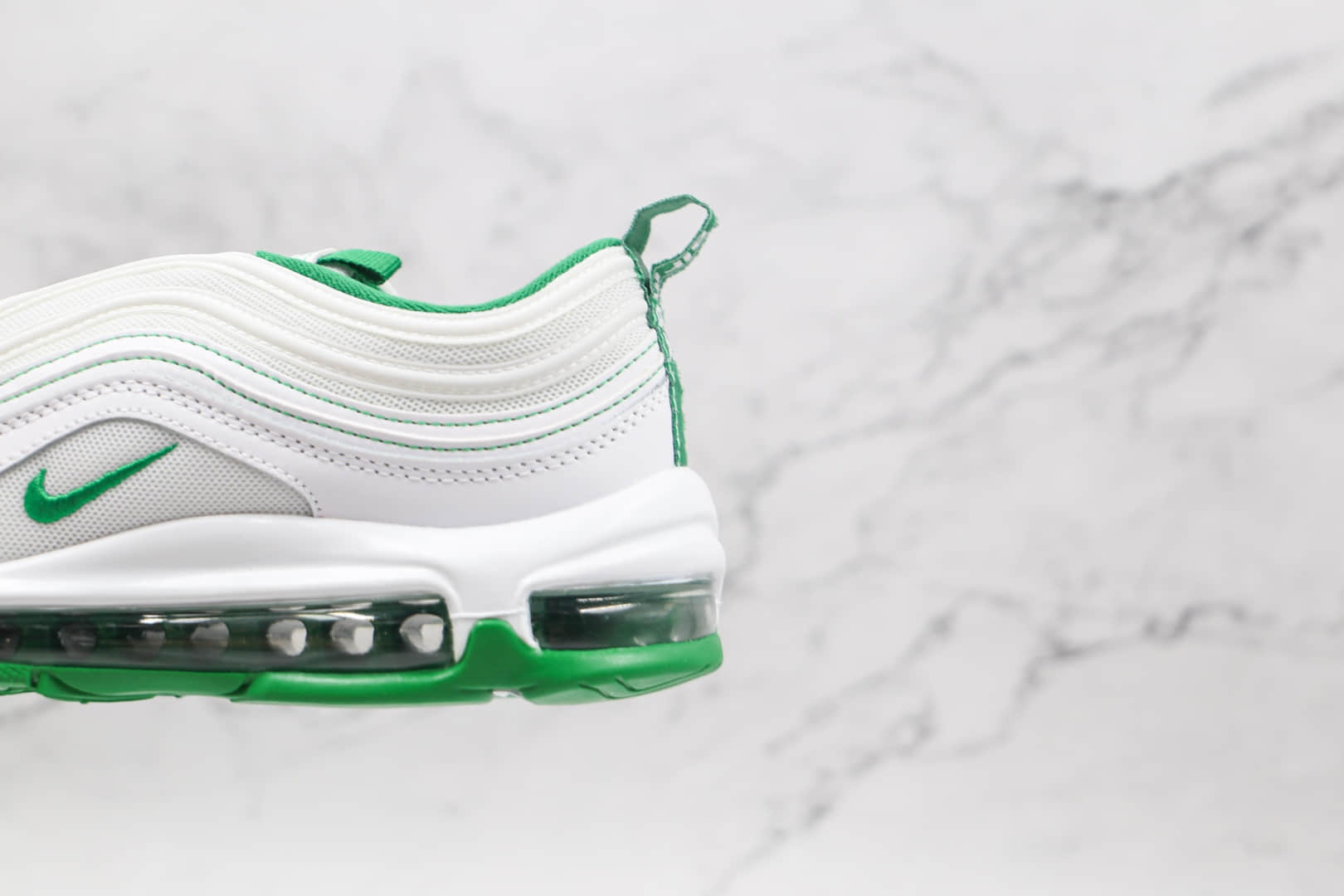 耐克Nike Air Max 97纯原版本白绿色低帮Max97气垫鞋原楦头纸板打造 货号：DH0271-100