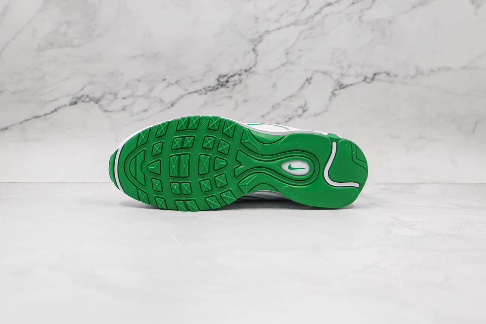耐克Nike Air Max 97纯原版本白绿色低帮Max97气垫鞋原楦头纸板打造 货号：DH0271-100