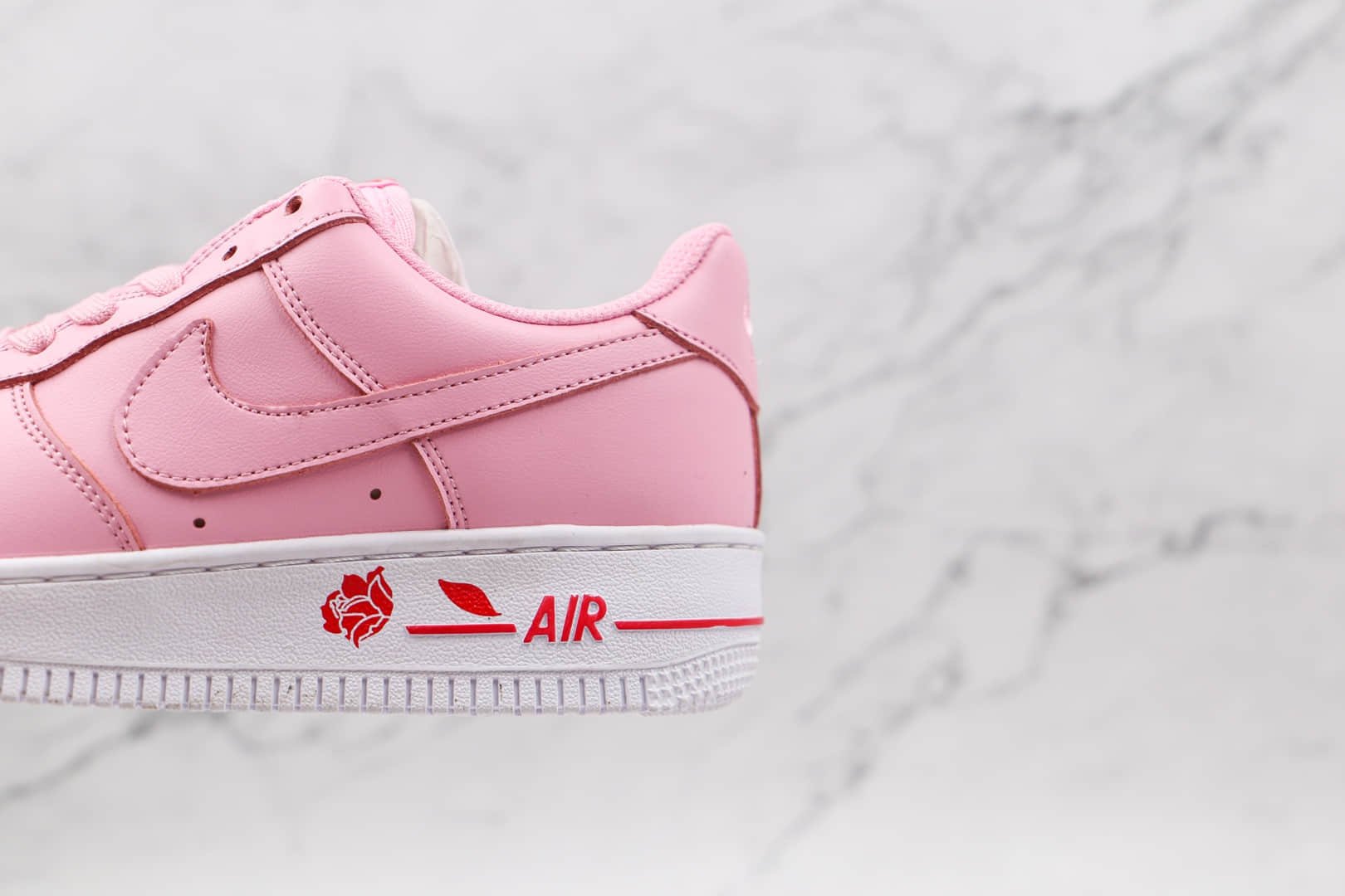 耐克Nike Air Force 1´07 Pink Red Rose纯原版本低帮空军一号粉玫瑰皮面板鞋原档案数据开发 货号：CU6312-600