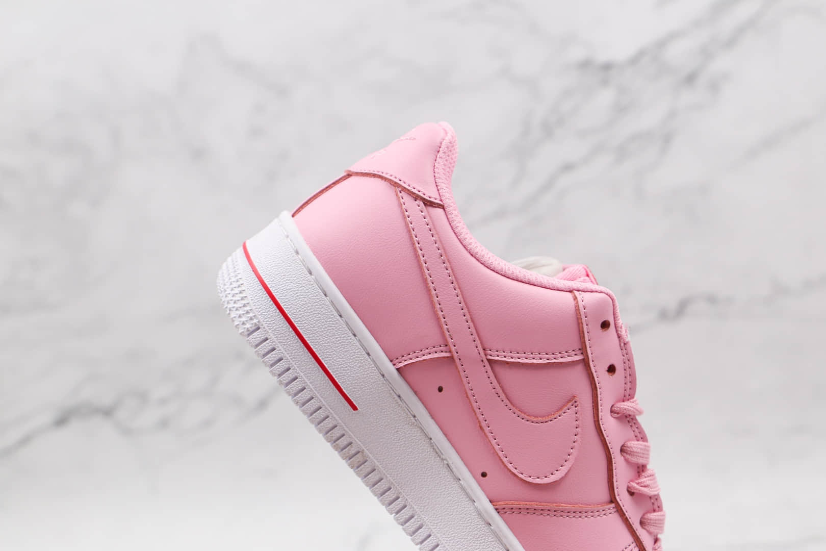 耐克Nike Air Force 1´07 Pink Red Rose纯原版本低帮空军一号粉玫瑰皮面板鞋原档案数据开发 货号：CU6312-600