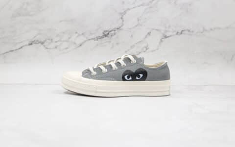 匡威Converse x Cdg Comme des Garçons Play联名款公司级版本川久保玲铁灰色硫化帆布鞋原鞋开模