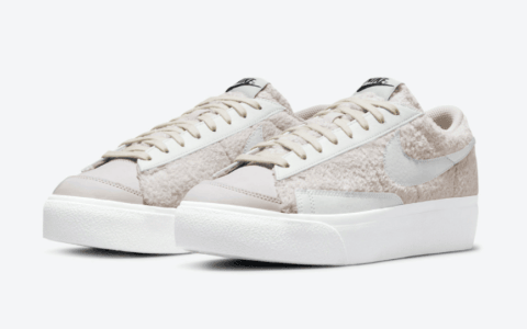 温柔奶咖色！这双毛绒Nike Blazer Low Platform太适合秋冬了！ 货号：DO6715-001