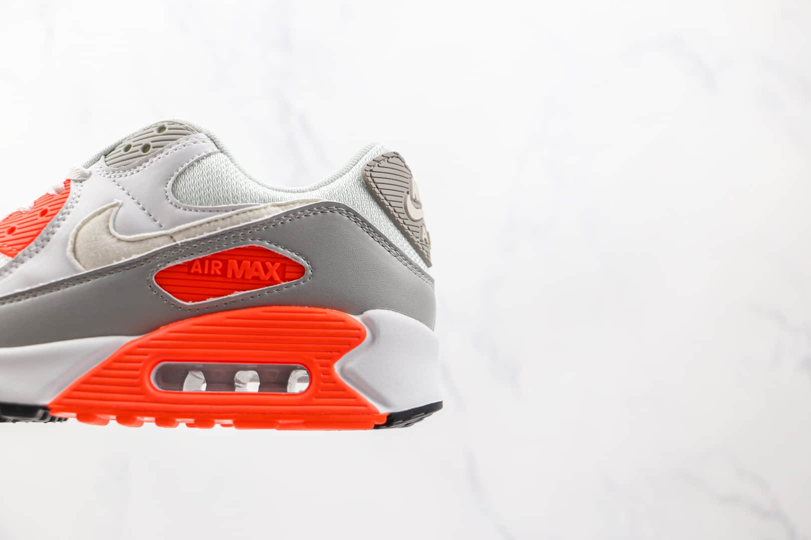 耐克Nike Air Max 90纯原版本白灰红色半掌气垫Max90气垫鞋原档案数据开发 货号：CT4352-103