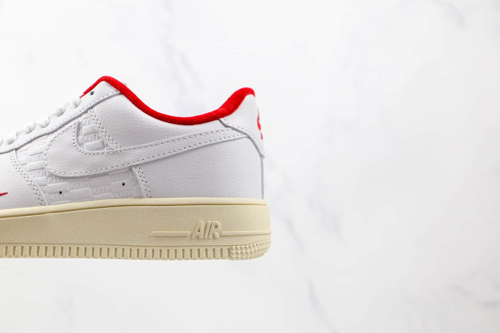 耐克Nike Air Force 1 Low x Kith联名款纯原版本低帮空军一号白红色板鞋内置气垫 货号：CZ7926-100