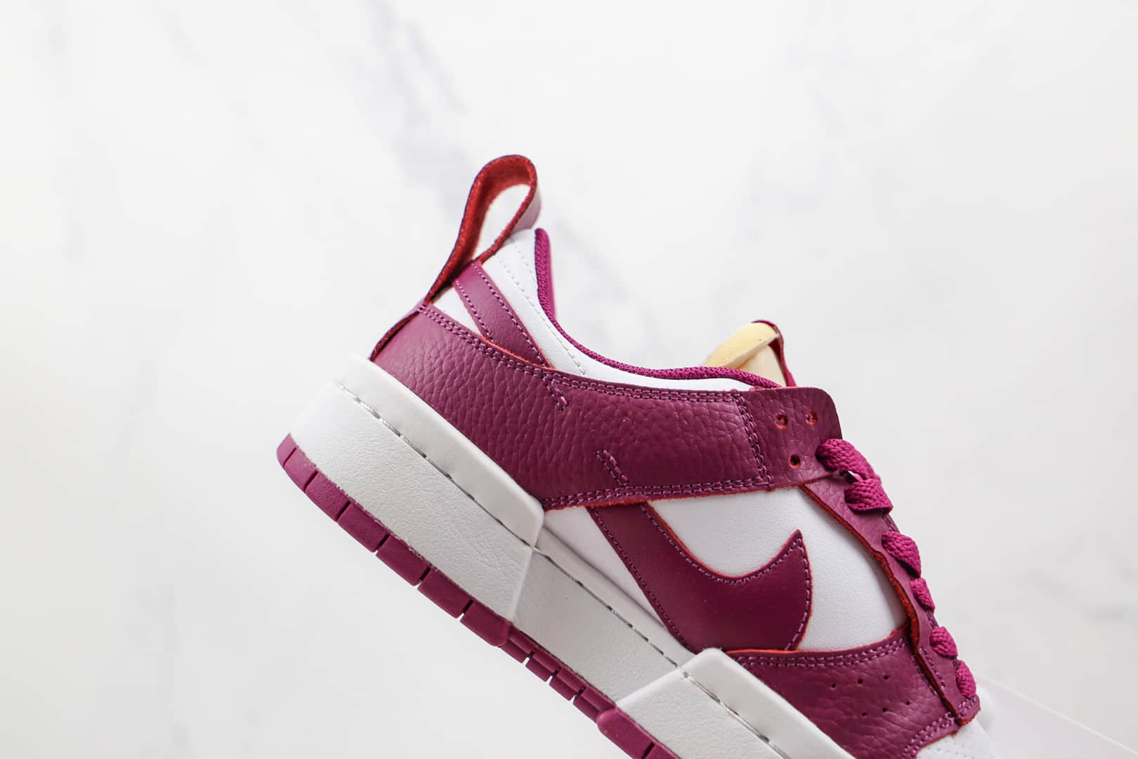 耐克Nike Dunk Low Disrupt纯原版本低帮DUNK解构酒红白红色板鞋原楦头纸板打造 货号：DJ6226-100