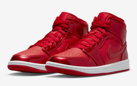 骚气十足！全新AJ1 Mid“红石榴”即将发售！ 货号：DH5894-600