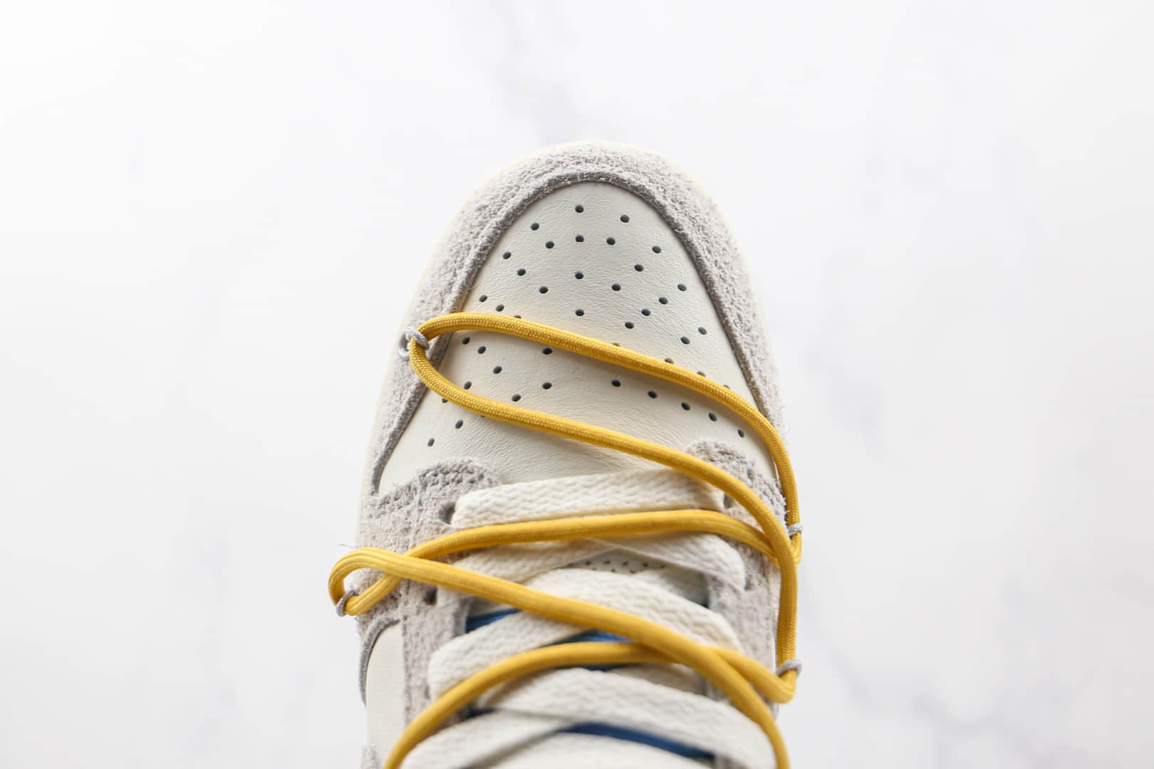 耐克Nike Dunk Low 50 x Off-White联名款纯原版本低帮SB DUNK麂皮灰白黄色橙色标板鞋原盒原标 货号：DJ0950-102