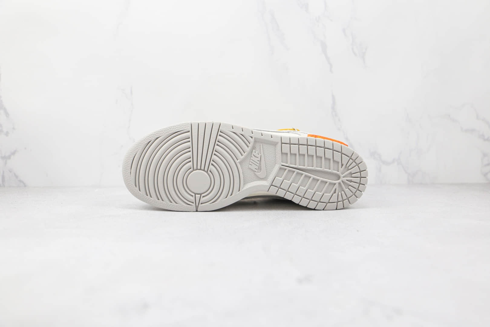 耐克Nike Dunk Low 50 x Off-White联名款纯原版本低帮SB DUNK麂皮灰白黄色橙色标板鞋原盒原标 货号：DJ0950-102