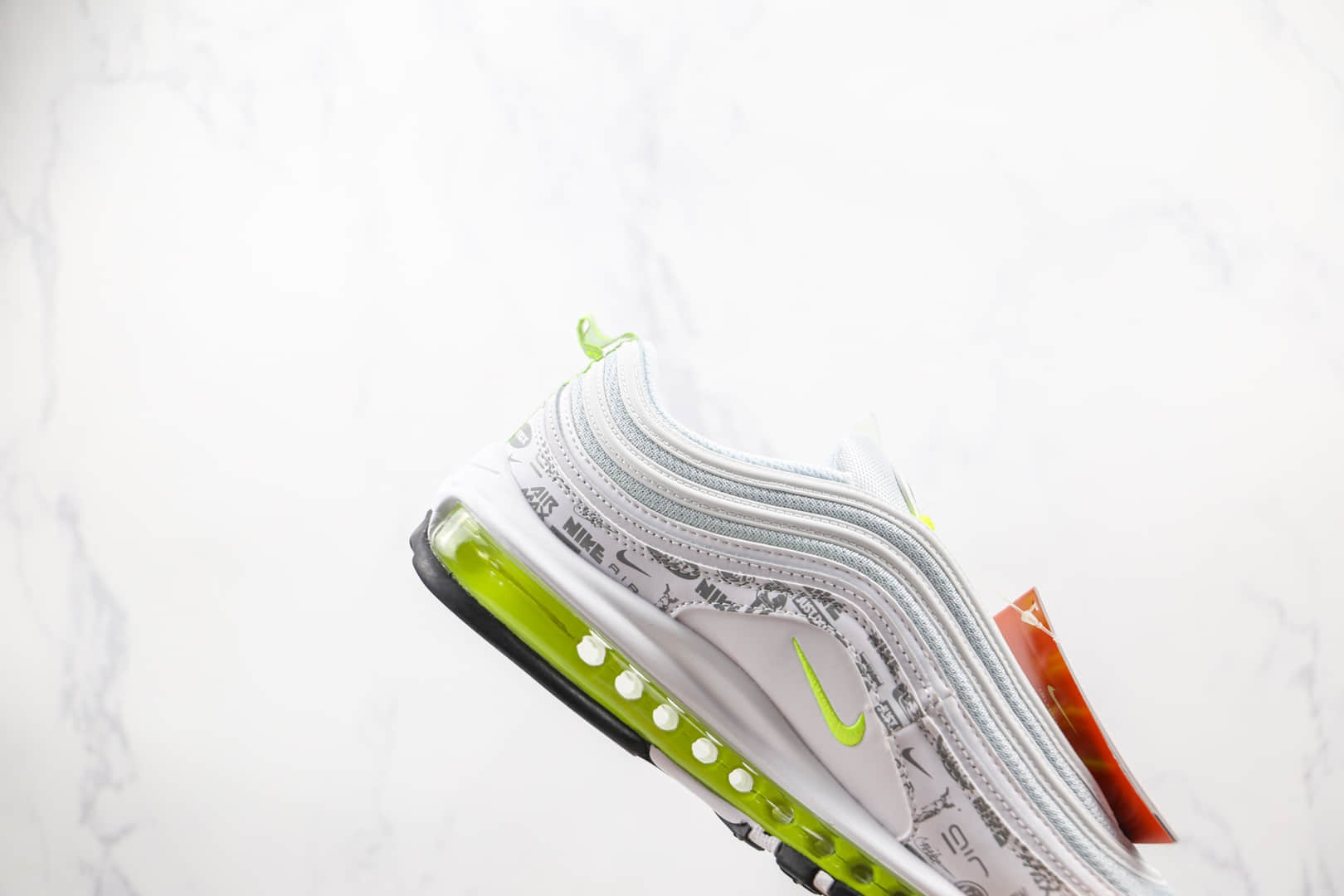 耐克Nike Air Max 97 Reflective Logo纯原版本白绿色印花字幕子弹头max97气垫鞋原档案数据开发 货号：DH0006-100