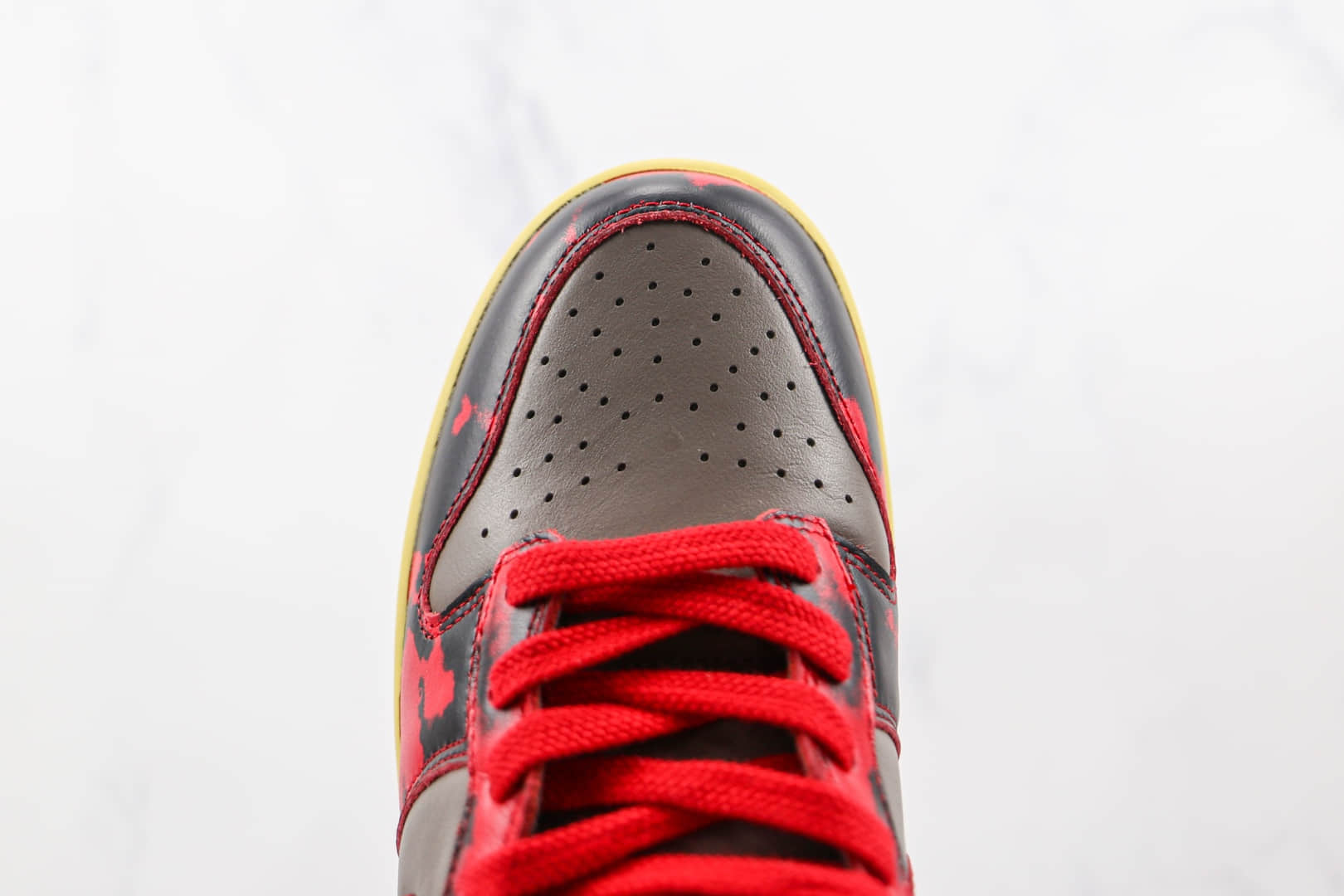 耐克Nike Dunk High 1985纯原版本高帮DUNK黑红色酸洗扎染柠檬滴板鞋原楦头纸板打造 货号：DD9404-600