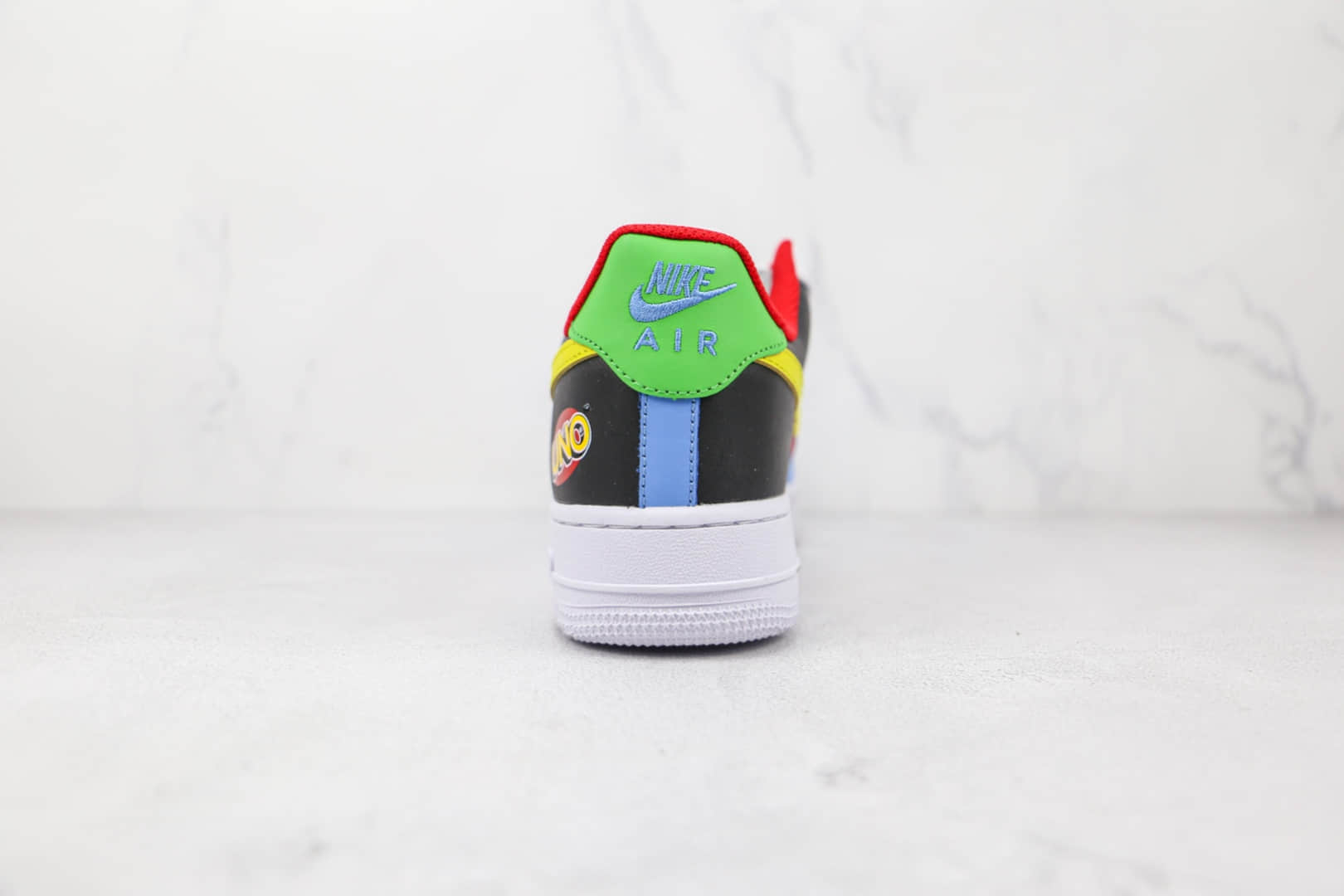 耐克Nike Air Force 1 x UNO联名款纯原版本低帮空军一号蓝红黑黄拼色彩虹配色板鞋内置气垫 货号：DC8887-100
