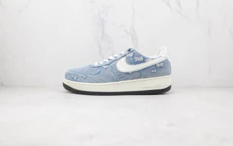 耐克Nike Air Force 1 Low纯原版本低帮空军一号牛仔色板鞋原盒原标 货号：316122-333