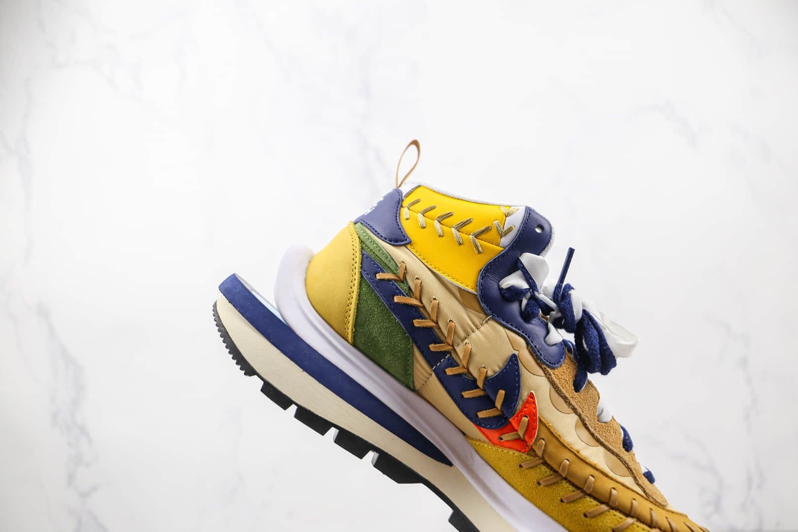 耐克Nike VaporWaffle “Black”WSD x sacai x Jean Paul Gaultier三方联名款Sacai卡其色黄蓝绿缝线老爹鞋原楦头纸板打造 货号：DH9186-200