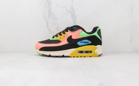 耐克Nike Air Max 90公司级版本复古气垫跑鞋黑粉绿色原盒原标 货号：CT1891-600