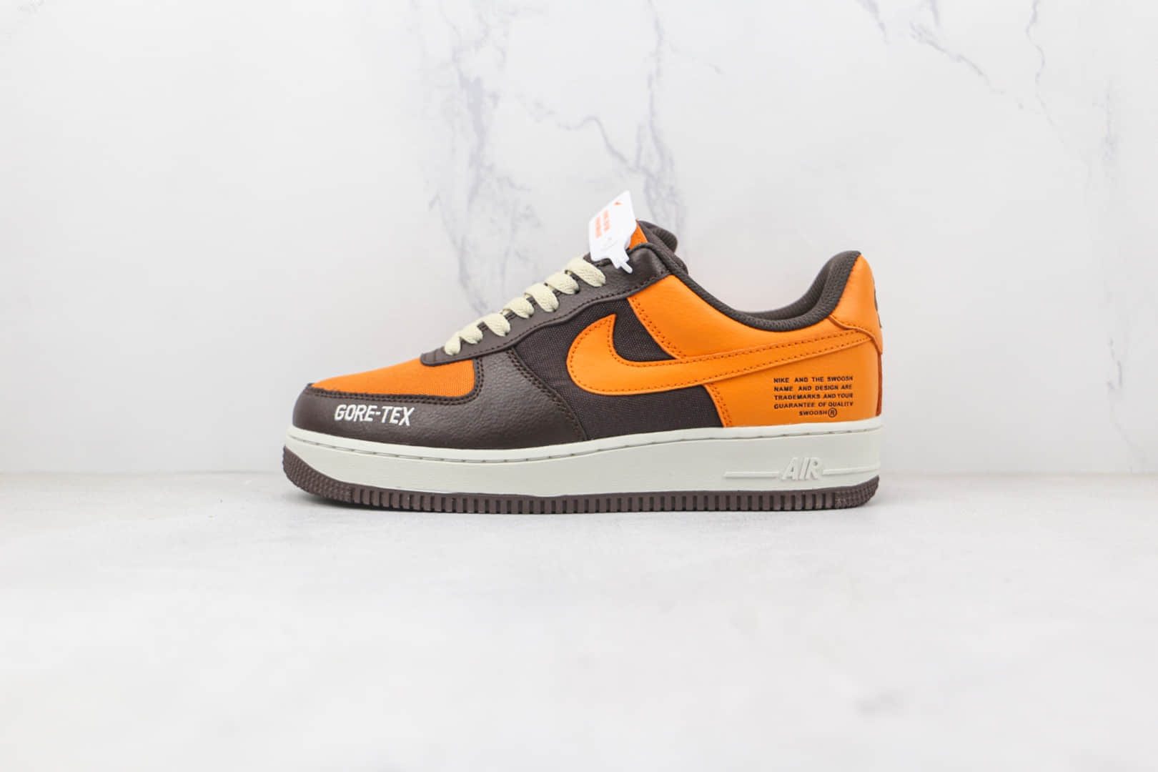 耐克Nike Air Force 1‘07 Low x GORE-TEX联名款纯原版本低帮空军一号褐橙色拼色板鞋原档案数据开发 货号：DO2760-220