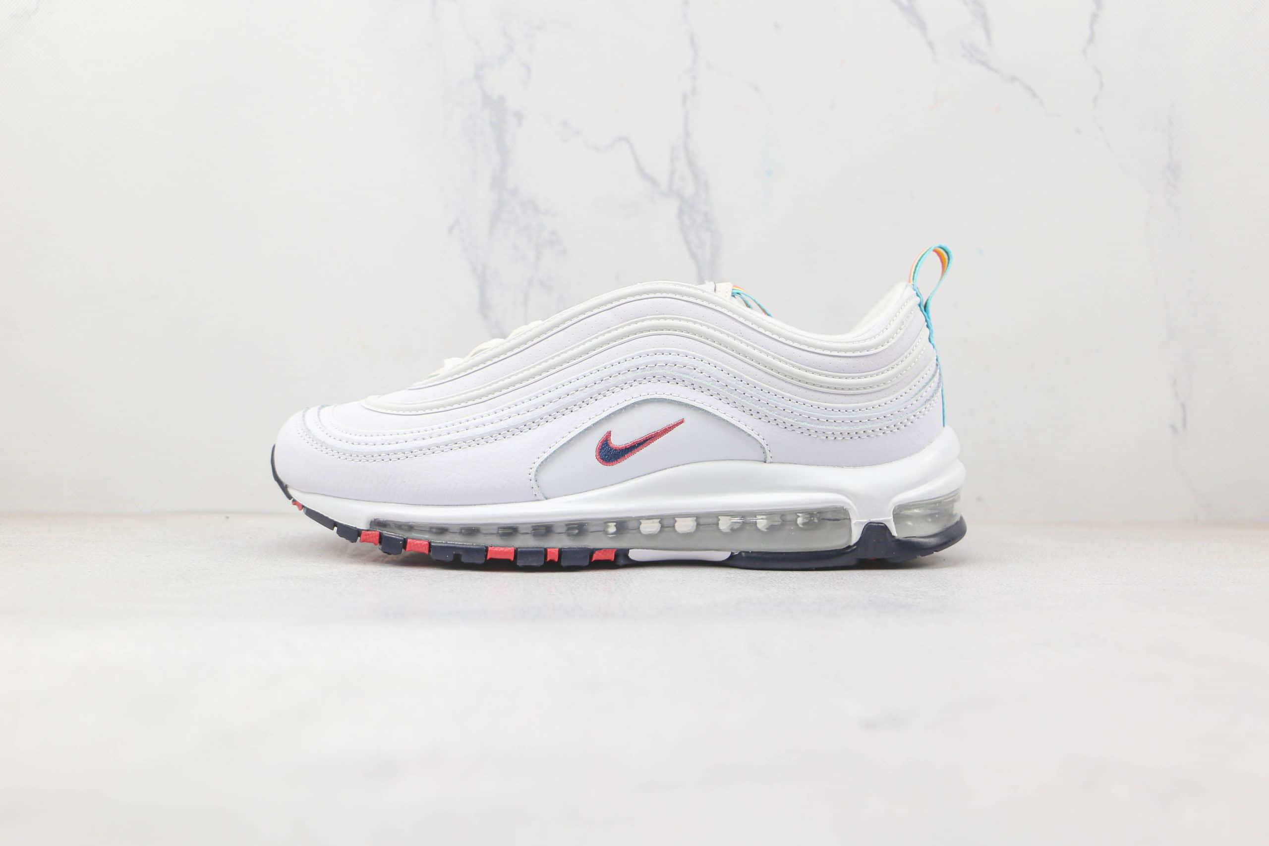 耐克NIKE Air Max 97纯原版本白蓝橙Max97气垫鞋原楦头纸板打造原盒原标 货号：DH1592-100