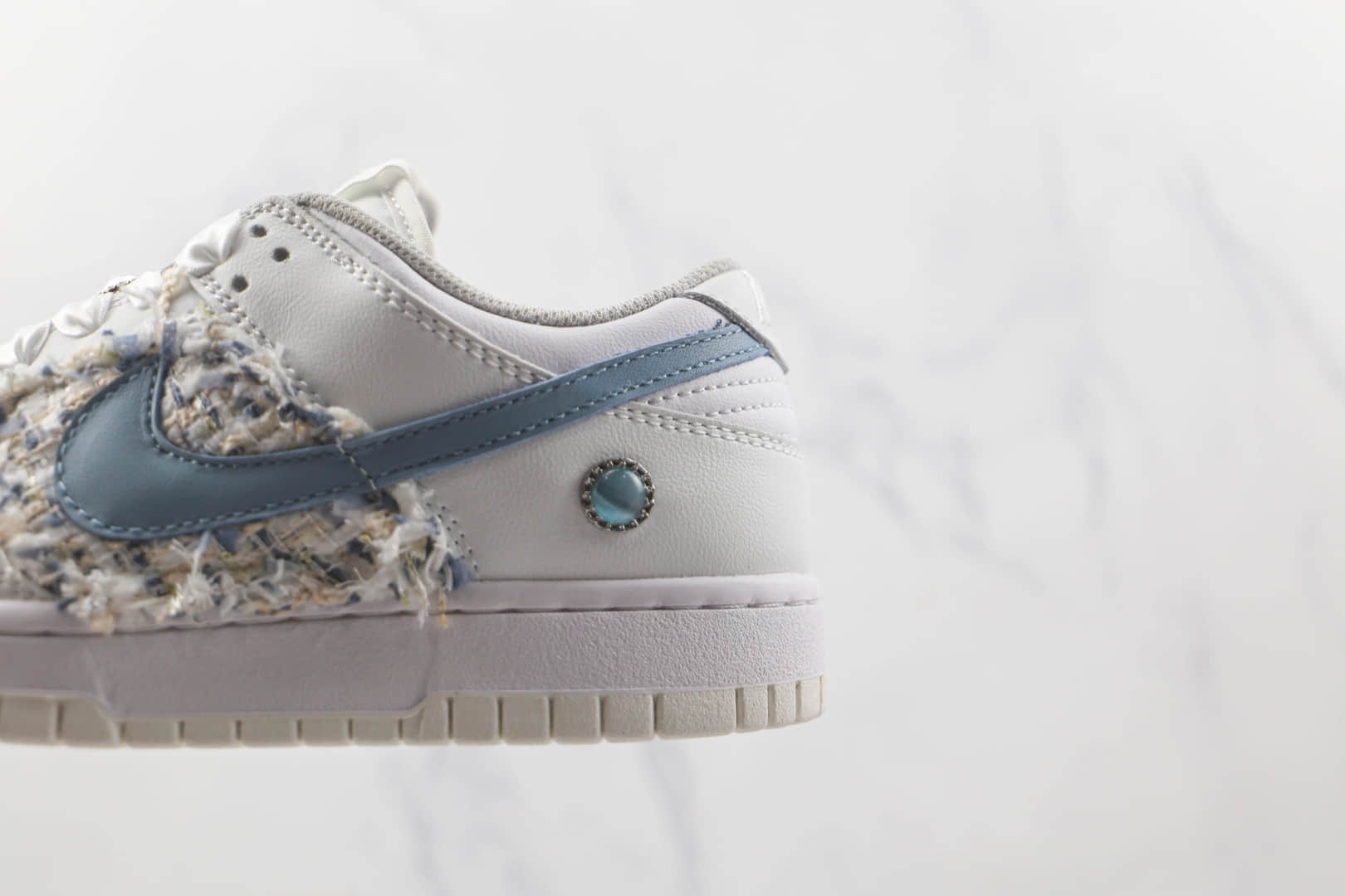 耐克Nike SB Zoom Dunk Low Pro纯原版本低帮SB DUNK小香风缝制宝石丝绸鞋带复古风白蓝定制板鞋内置气垫 货号：895969-160