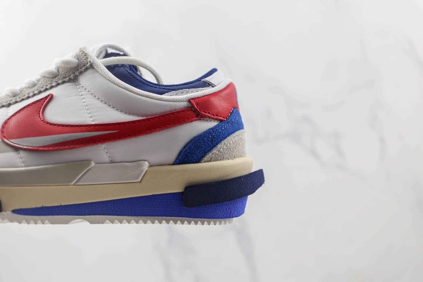耐克Nike Air Zoom Cortez SP 4.0 Grey White x Sacai联名款纯原版本厚底阿甘白红双勾老爹鞋原盒原标 货号：DQ0581-100