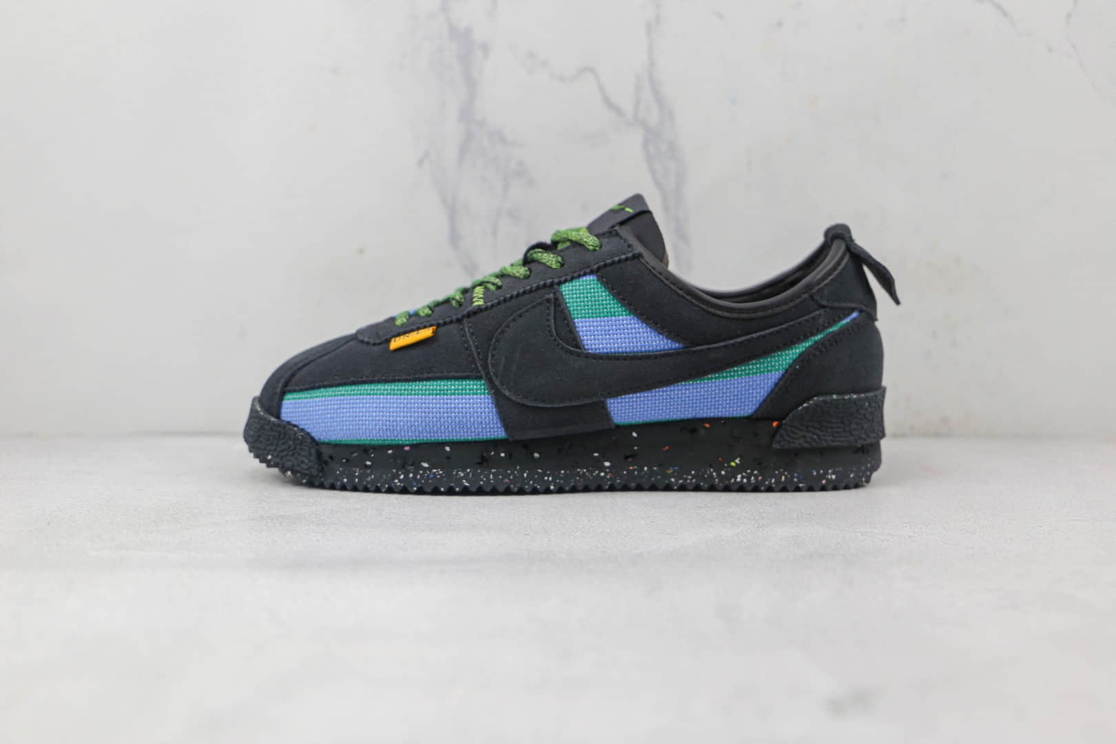 耐克Nike Cortez Low Black x Union LA联名款纯原版本阿甘初代炭黑浅蓝绿慢跑鞋原楦头纸板打造 货号：DR1413-001