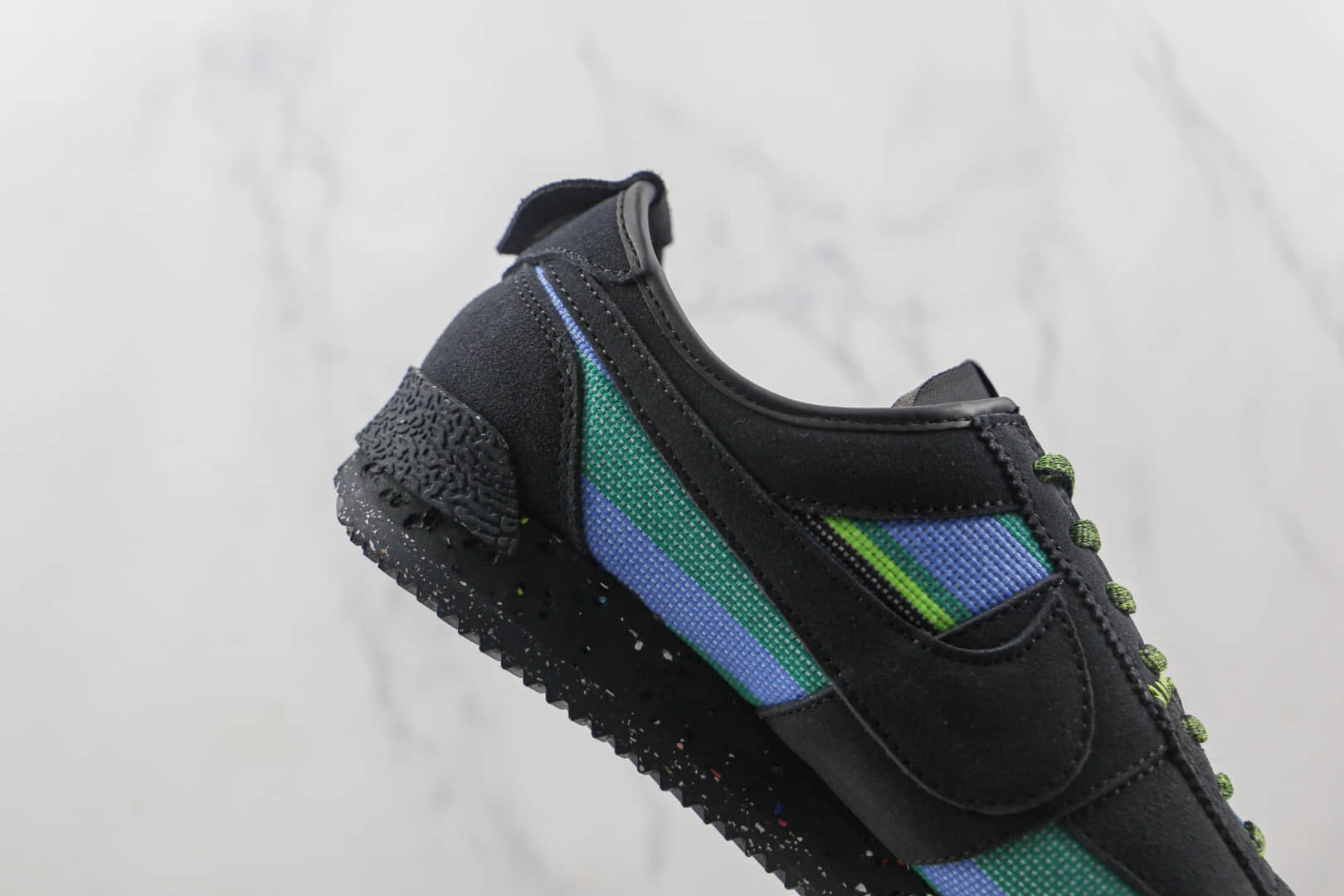 耐克Nike Cortez Low Black x Union LA联名款纯原版本阿甘初代炭黑浅蓝绿慢跑鞋原楦头纸板打造 货号：DR1413-001