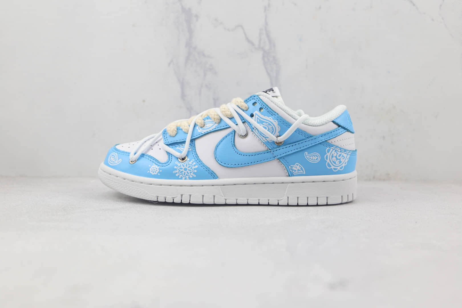 耐克Nike SB Dunk Low Retro Vibe天花板低帮SB DUNK做旧风白蓝色解构板鞋内置气垫货号：DD1503-109