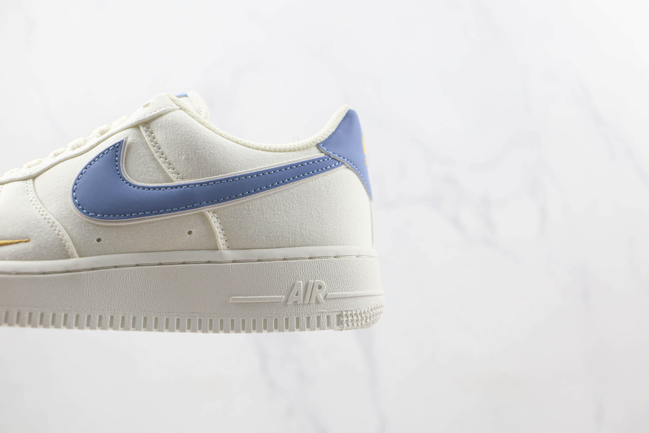 耐克Nike Air Force1莆田天花板纯原复刻版本低帮空军一号AF1蓝金双钩帆布板鞋内置气垫 货号：MN5696-209