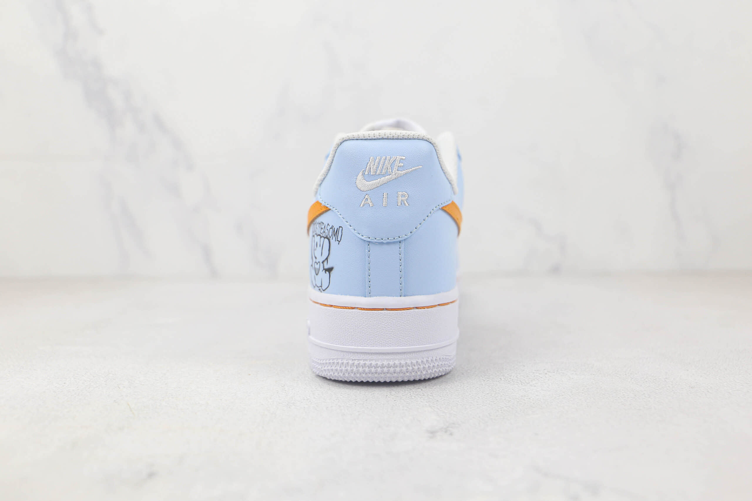 耐克Nike Air Force1 07纯原版本低帮空军一号定制款圣诞夜小熊灰蓝色板鞋 耐克空军一号定制款 货号：CW2288-669