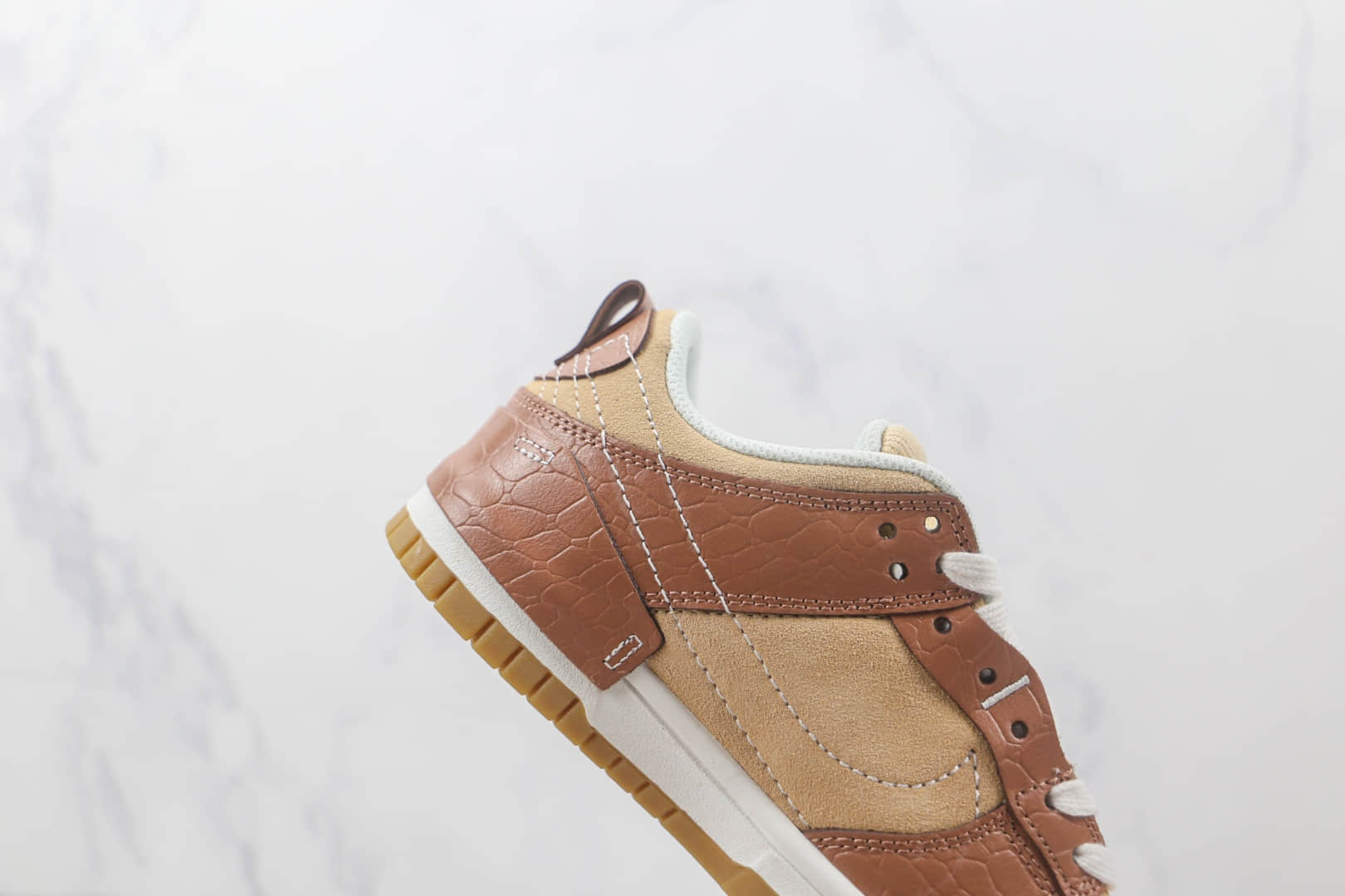 耐克Nike Dunk Low Disrupt 2 Brown Croc纯原版本低帮DUNK棕色鳄鱼纹Disrupt 2板鞋 莆田DUNK工厂 货号：DV1026-215