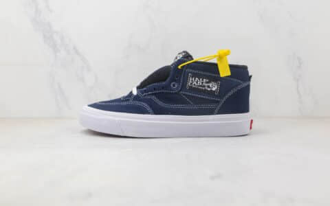 万斯Vans Skate HalfCab92纯原版本中帮蓝色猪绒硫化板鞋 万斯HalfCab30周年款