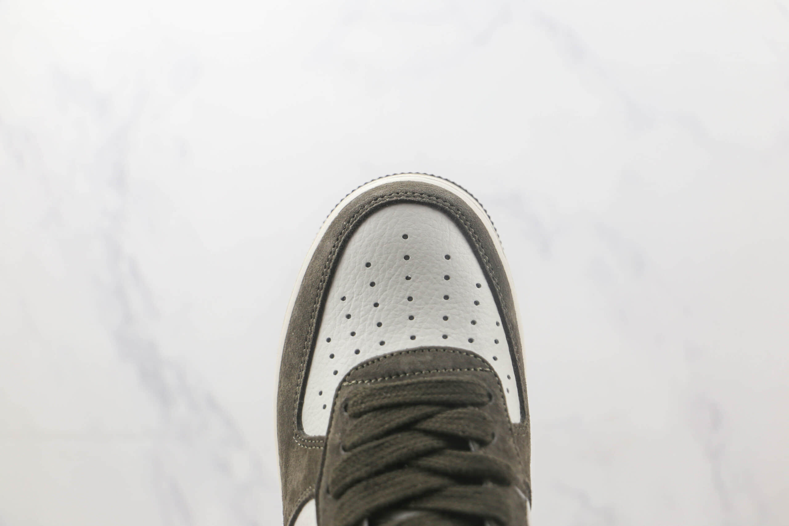耐克Nike Air Force 1 Low 07纯原版本低帮空军一号灰棕拼接板鞋 耐克空军一号定制款 货号：TU6995-396