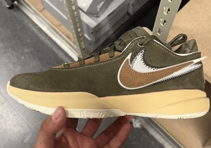 复古橄榄绿！詹姆斯新战靴LeBron 20再曝新配色！