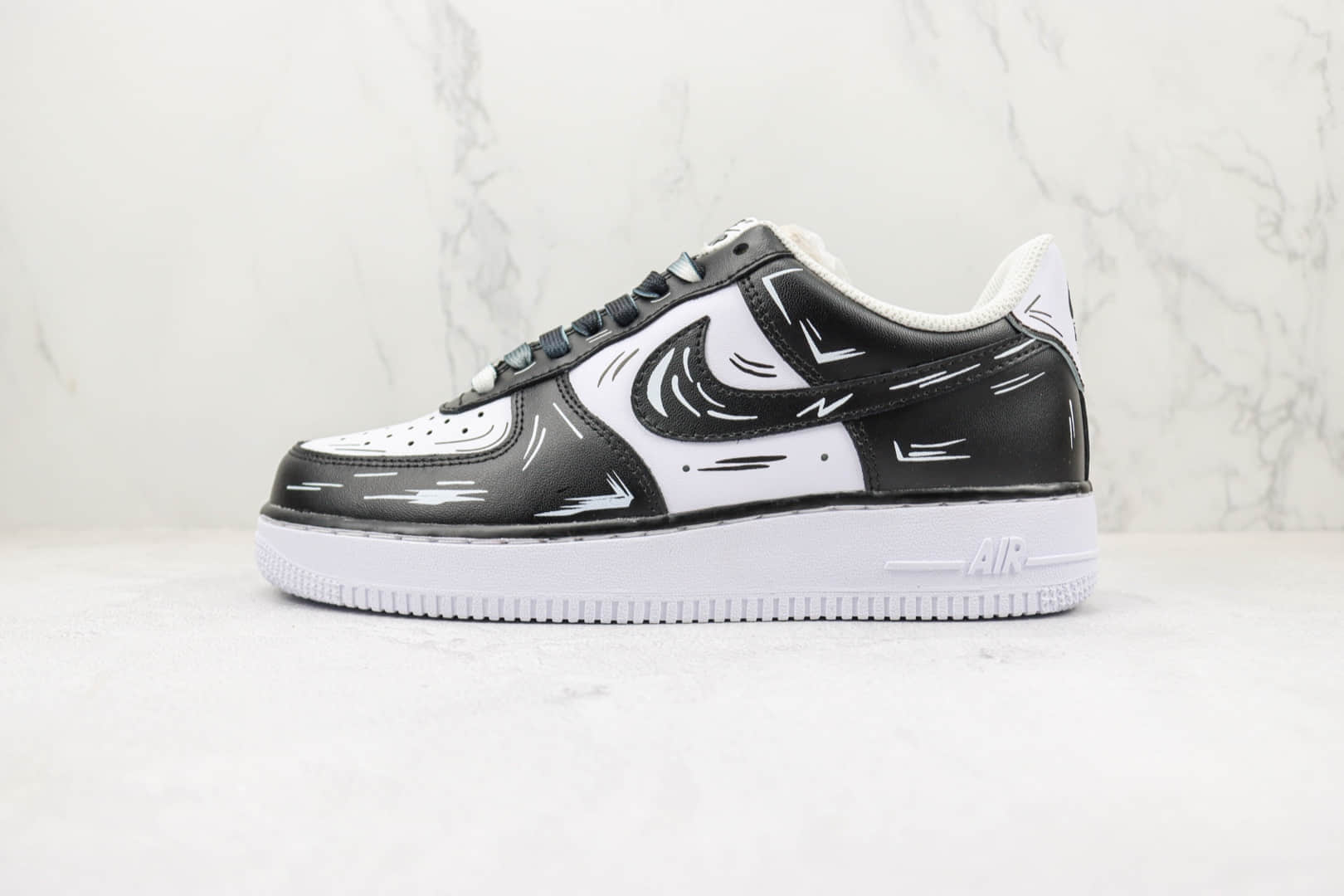 耐克Nike Air Force 1 '07 Low纯原版本低帮空军一号二次元黑色涂鸦板鞋 耐克空军一号校园板鞋 货号：CW2288-218