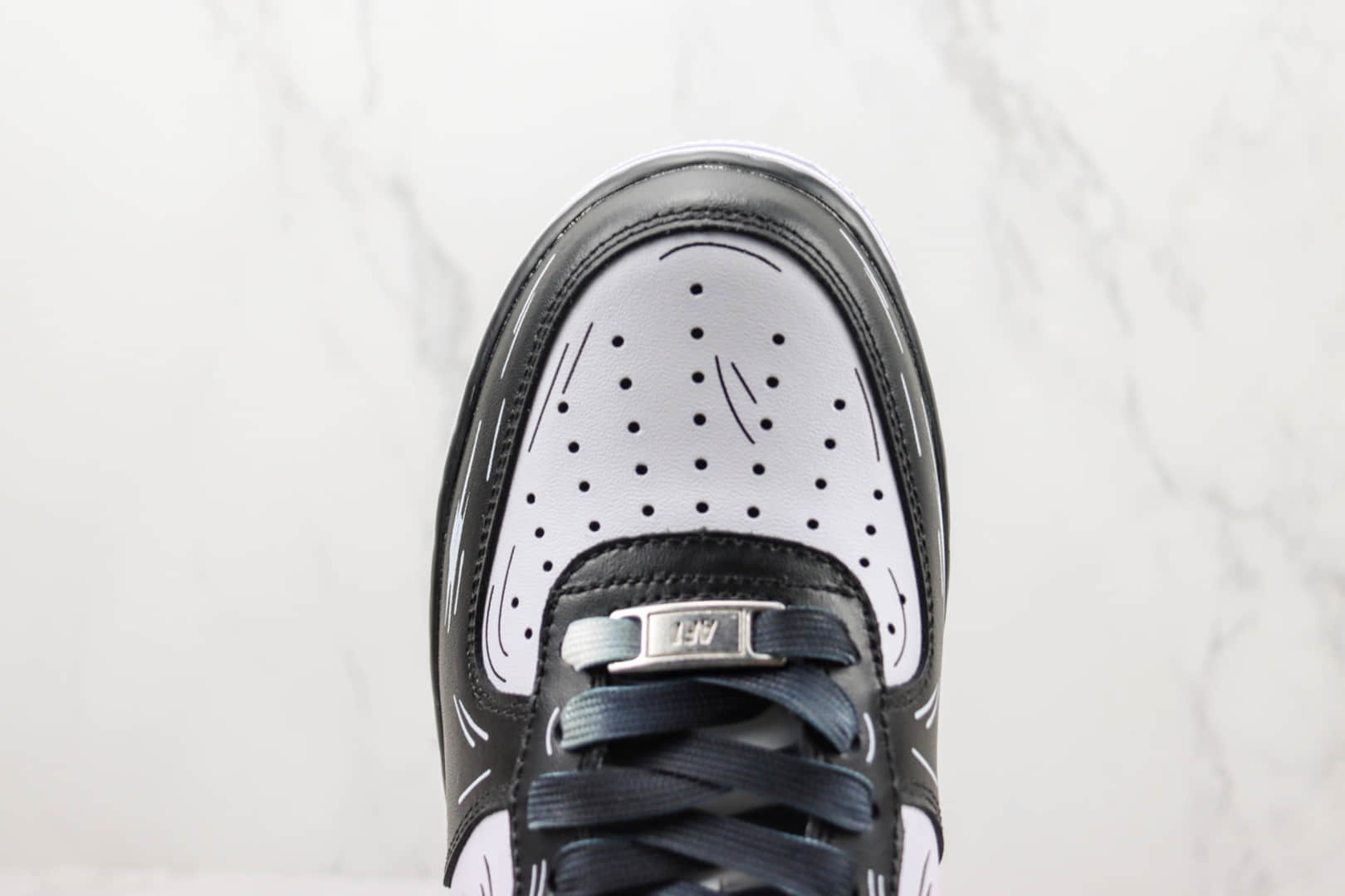 耐克Nike Air Force 1 '07 Low纯原版本低帮空军一号二次元黑色涂鸦板鞋 耐克空军一号校园板鞋 货号：CW2288-218
