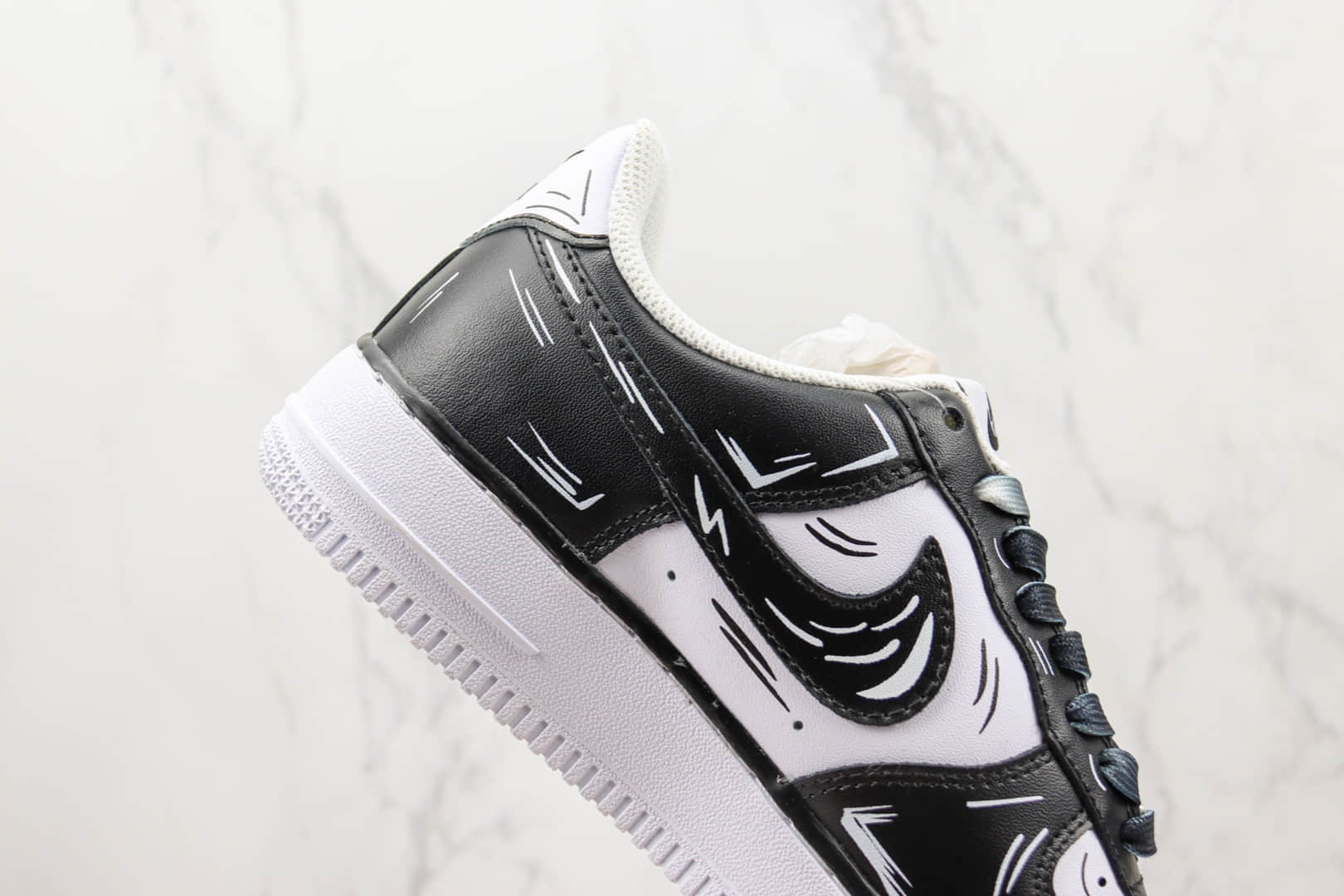 耐克Nike Air Force 1 '07 Low纯原版本低帮空军一号二次元黑色涂鸦板鞋 耐克空军一号校园板鞋 货号：CW2288-218