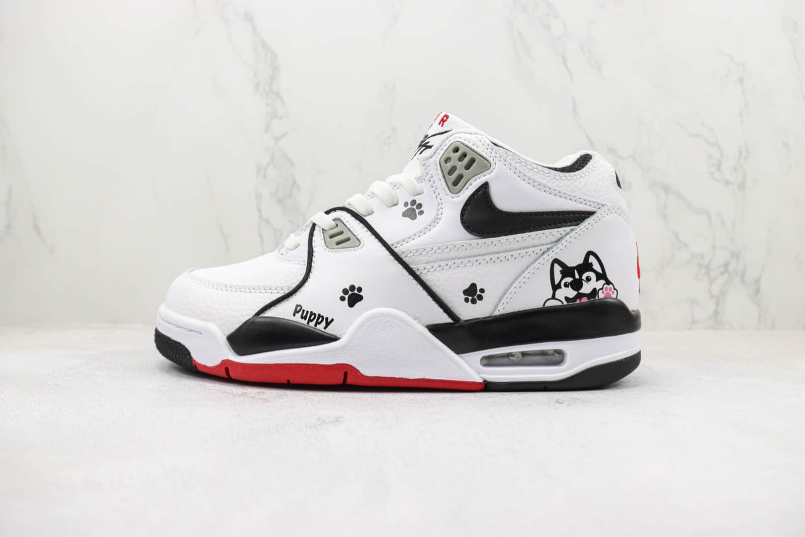 耐克Nike Air Flight 89纯原版本狗头印花哈士奇复古篮球鞋 莆田耐克货源 货号：DB5918-100