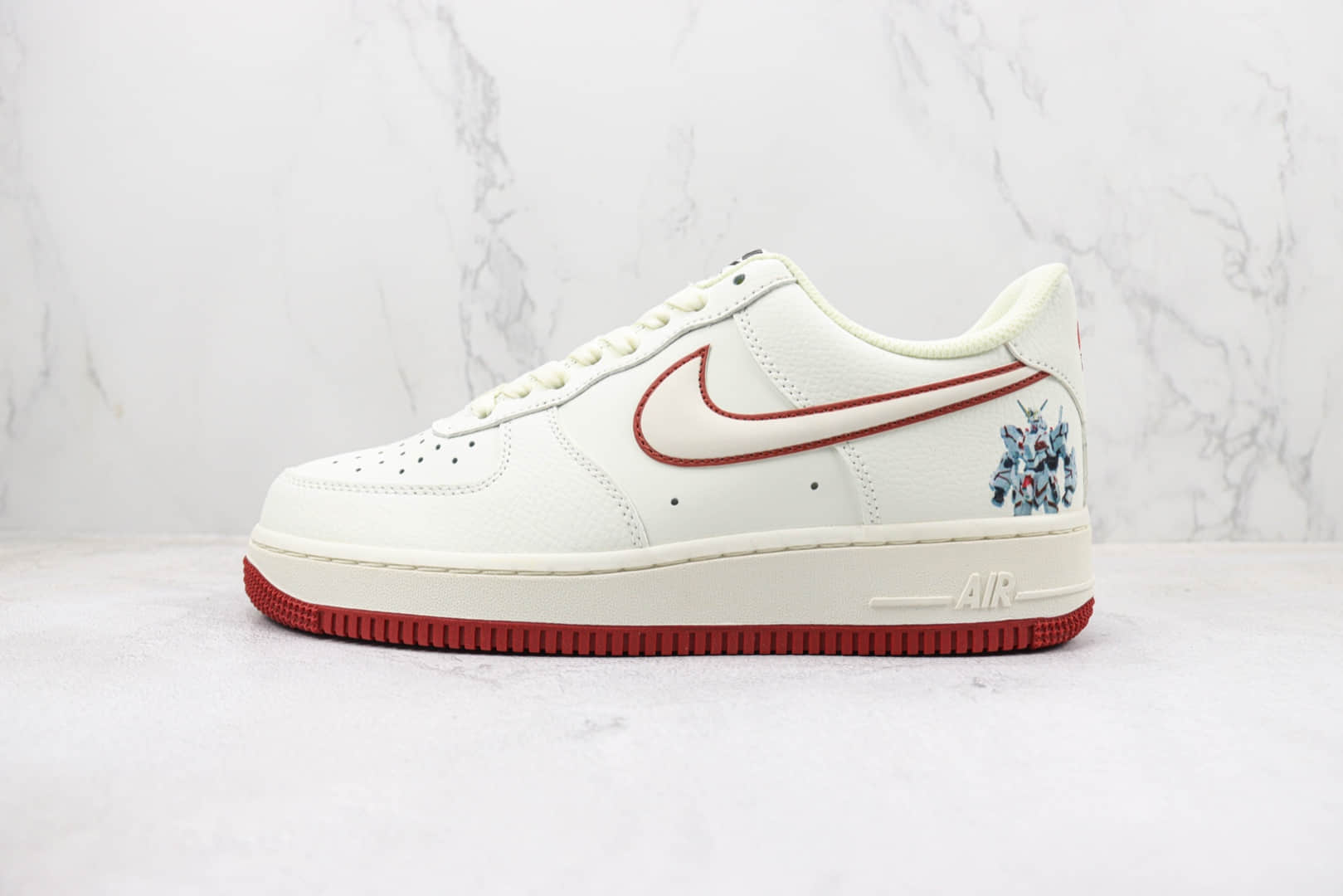 耐克Nike Air Force 1 Low '07纯原版本低帮空军一号高达主题米白红色板鞋 莆田天花板AF1系列 货号：KK1256-658